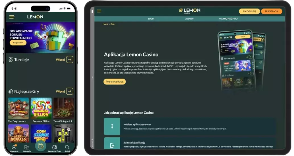Lemon casino app